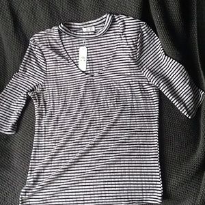NWT Striped Choker Tee